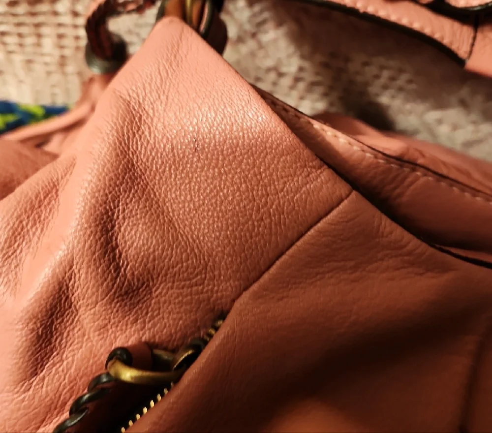 Oryany Rose Pink Leather Hobo Bag With Dustbag